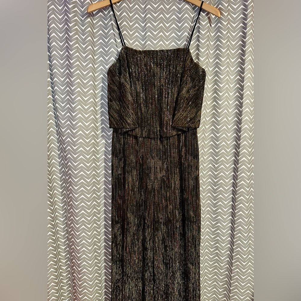 Lulus | Call to Attention Multi Metallic Camo Print Culotte Jumpsuit, size M - Picture 5 of 9